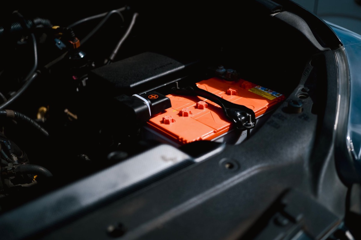 Close-up of a modern electric vehicle battery module