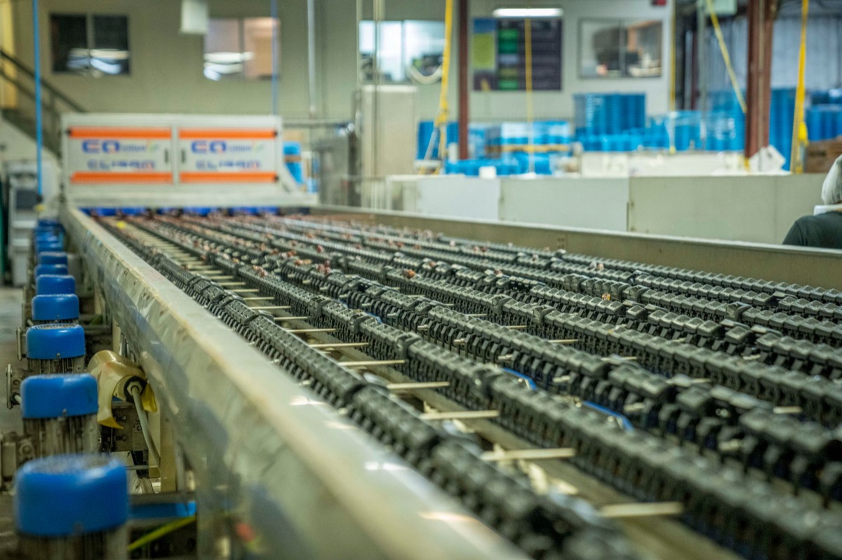Linha de produção automatizada para baterias sólidas.